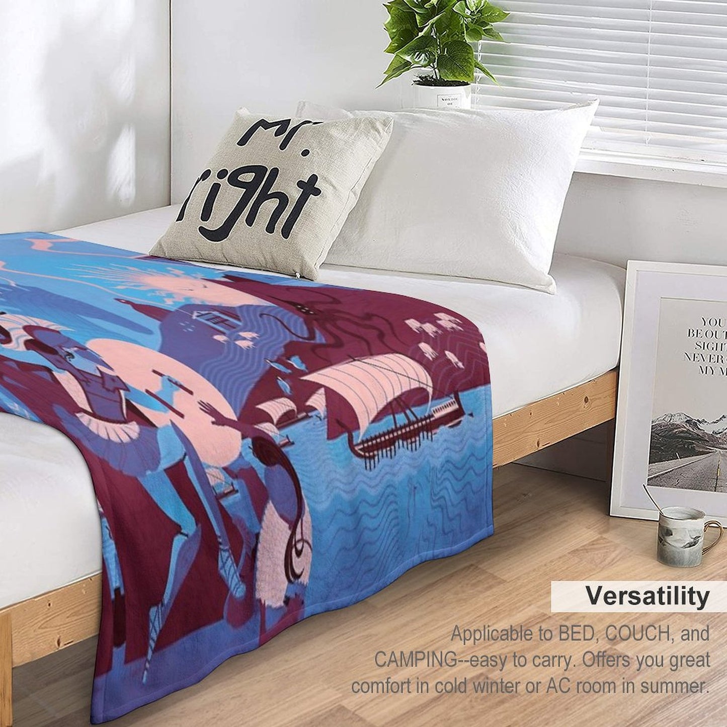 Homeric Landscape - Winter Throw Blanket