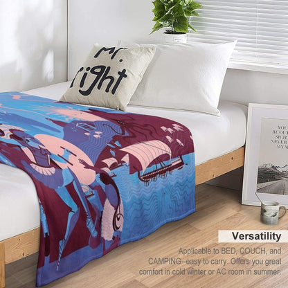 Homeric Landscape - Winter Throw Blanket