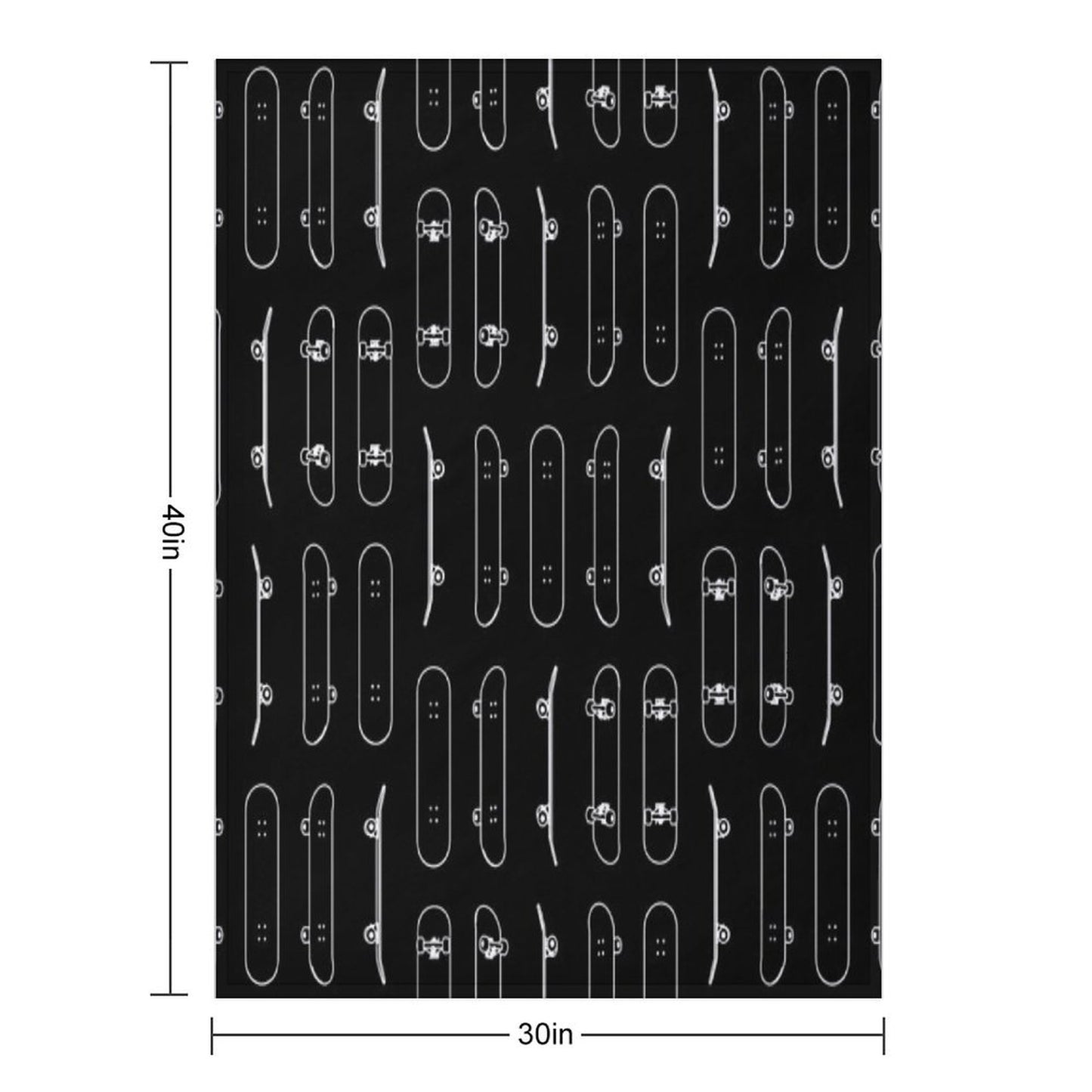 Skateboard Rows White Lines Throw Blanket