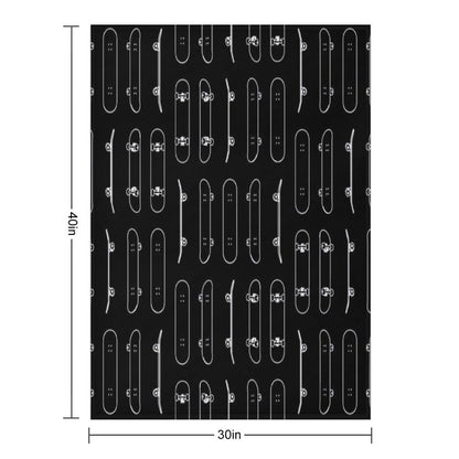 Skateboard Rows White Lines Throw Blanket