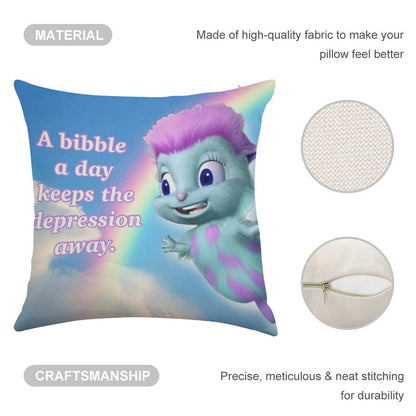 Bibble Motto Linen Throw Pillow Cover