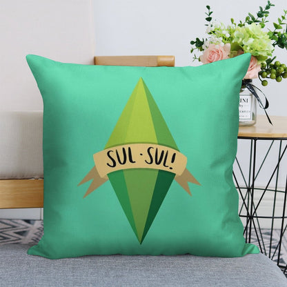Plumbob Linen Throw Pillow Cover