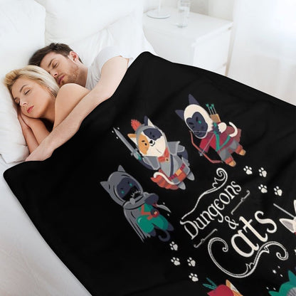 Dungeons And Cats 2.0 Throw Blanket