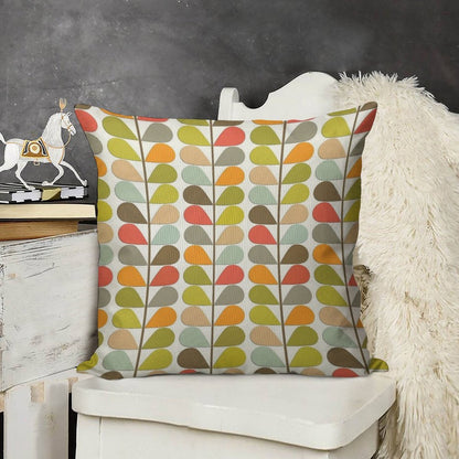 Retro 60s Midcentury Modern Pattern Linen Throw Pillow Cover