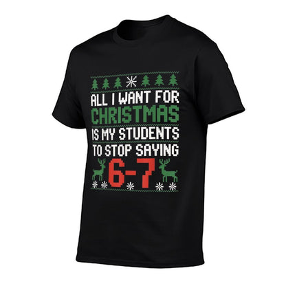 Funny Students Saying 6-7 67 Six Seven Teacher Christmas  Vintage-inspired T-Shirt