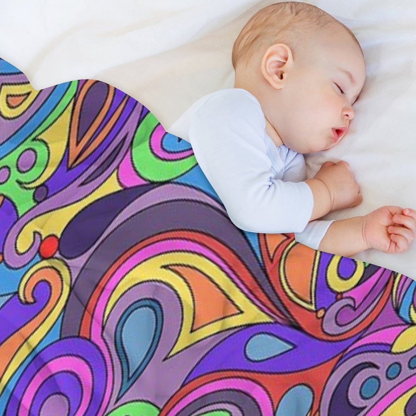 Groovy Psychedelic Hippy Paisley Pattern Throw Blanket