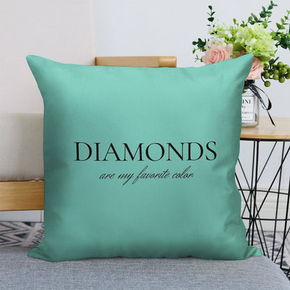 Diamonds Are My Favorite Color Linen Throw Pillow Cover