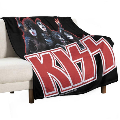 KISS Demon, Starchild, Spaceman And Catman Throw Blanket