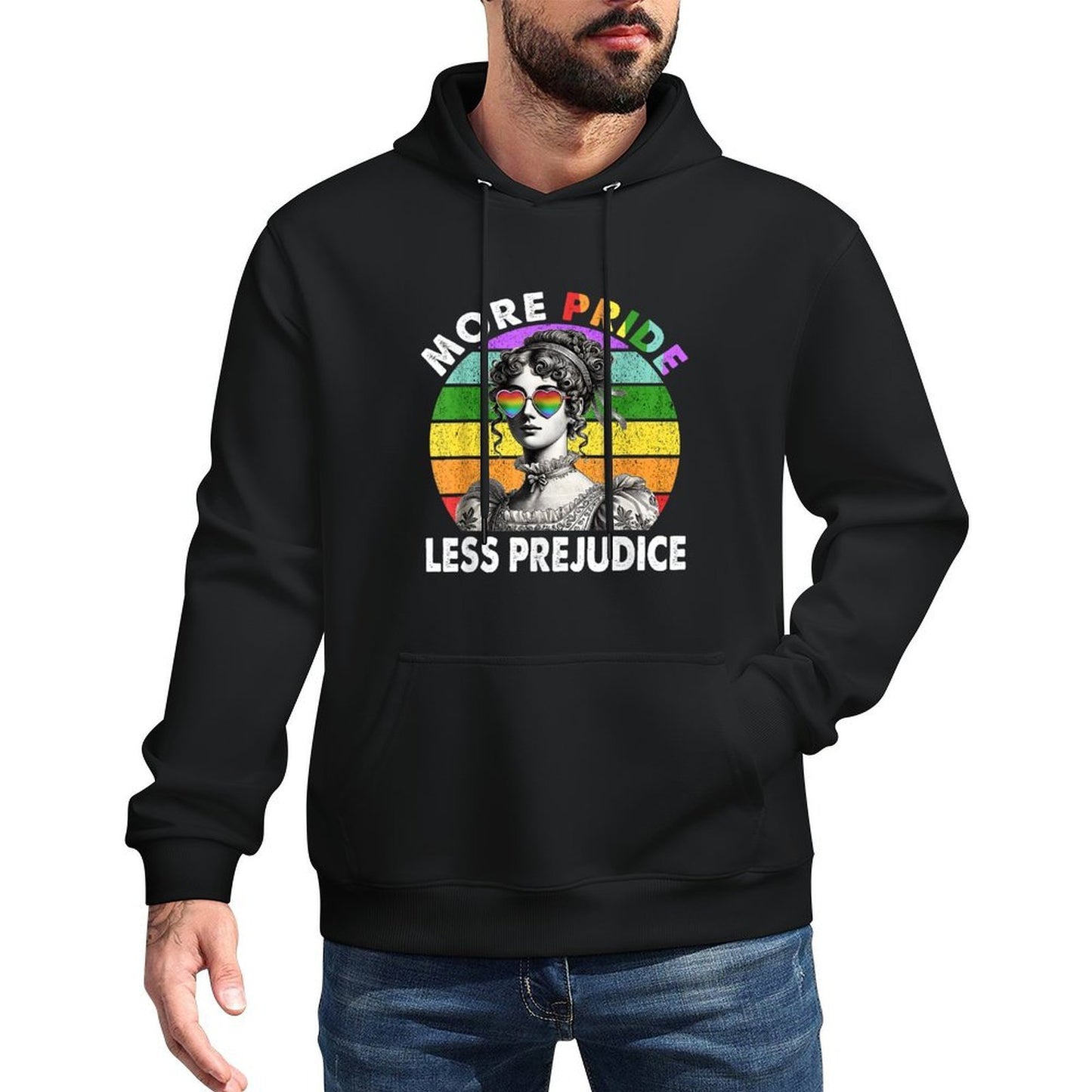 More Pride Less Prejudice Pride Month LGBTQ Gay Lesbian Moisture-Wicking Hoodie
