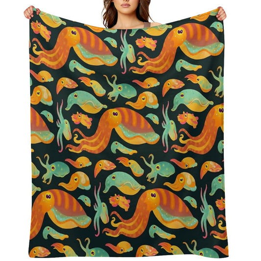Cuttlefish - Dark Throw Blanket