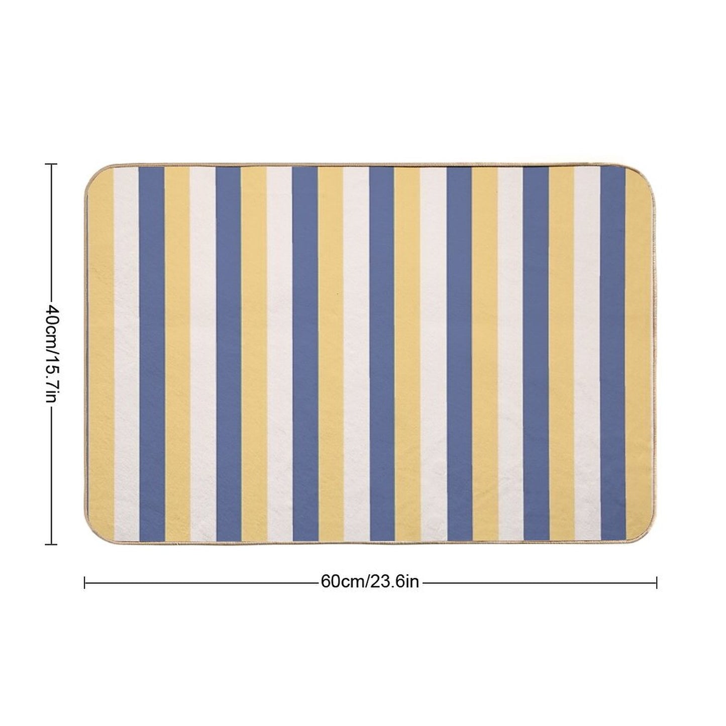 Blue Yellow Stripes - Striped Bath Mat
