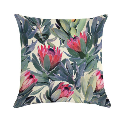 Painted Protea Pattern Soft Style Accent Throw Pillow