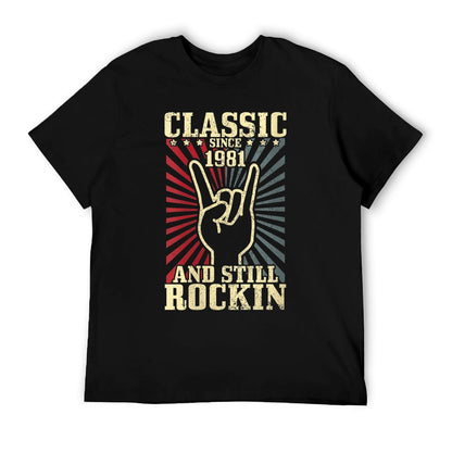 Womens 1981 Classic Rock Vintage Rock & Roll 40th Birthday Gift  Moisture-wicking T-Shirt