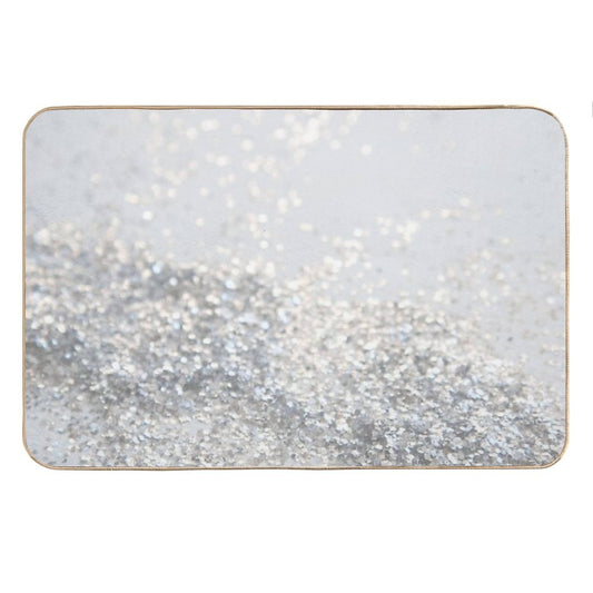Silver Gray Glam #3 (Photo of Glitter Only - Not Reflective) Bath Mat