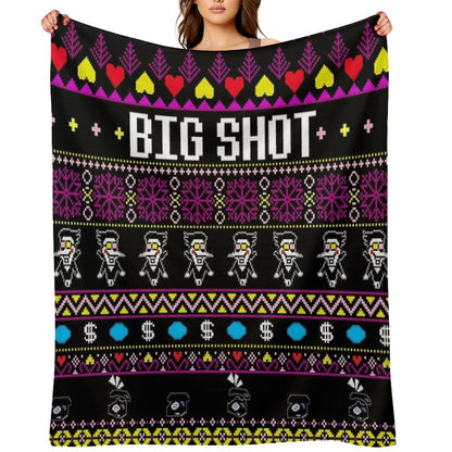 Spamton's BIG SHOT Kromer Krismas Throw Blanket