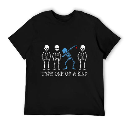 Type One Of A Kind Type 1 Diabetes Awareness Skeleton T-Shirt