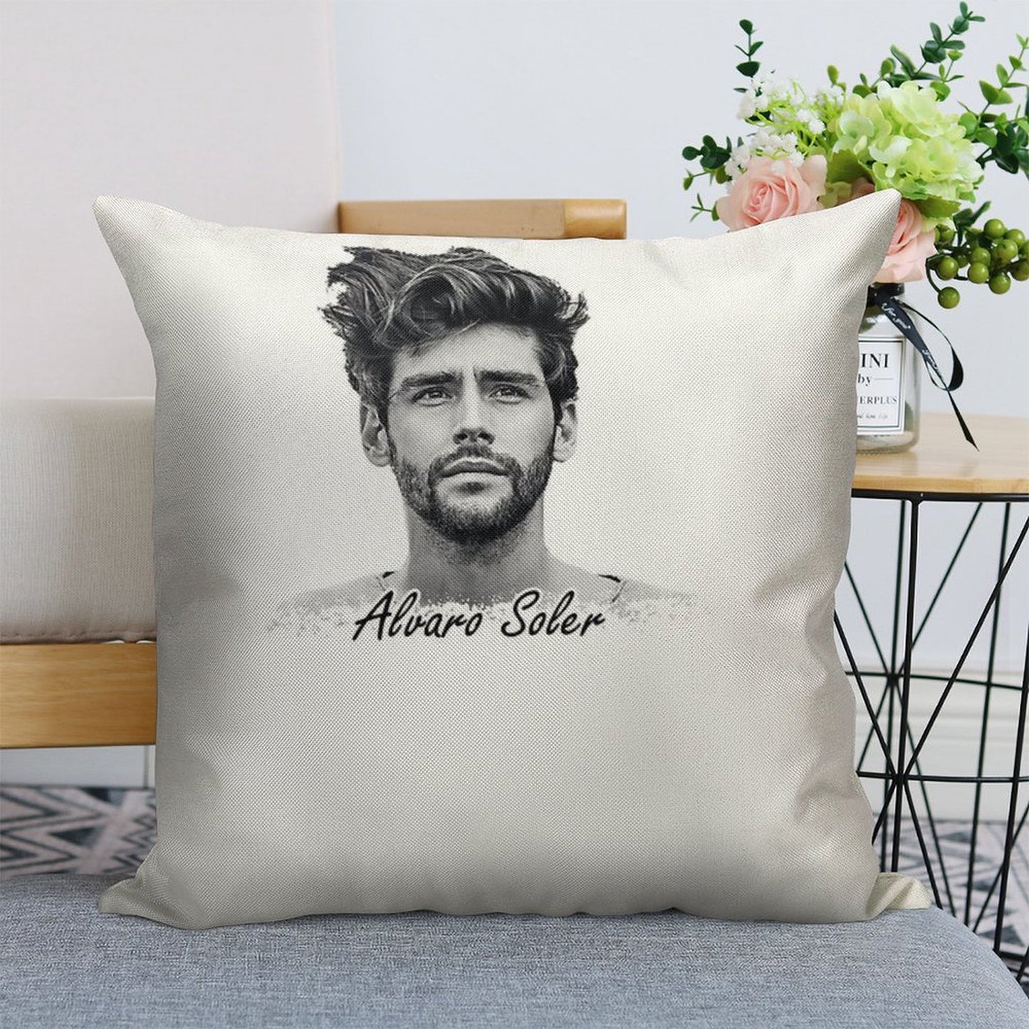 Alvaro Soler Linen Throw Pillow Cover