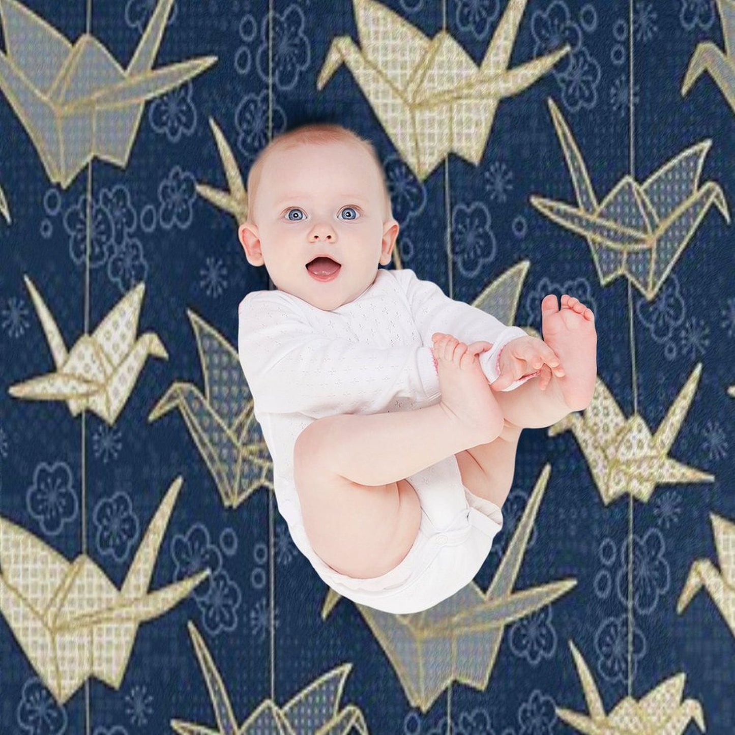 Sadako's Good Luck Cranes Throw Blanket