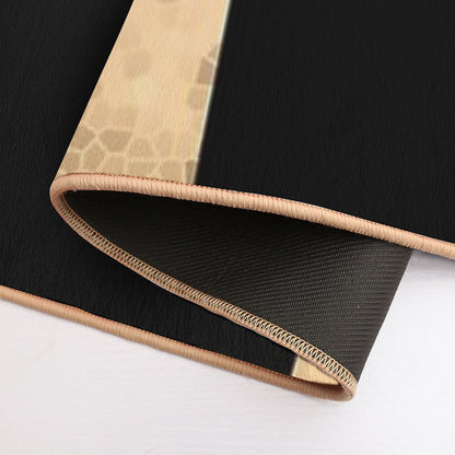 Elegant Gold And Black Design Bath Mat