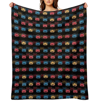 MIATA PATTERN BLACK Throw Blanket