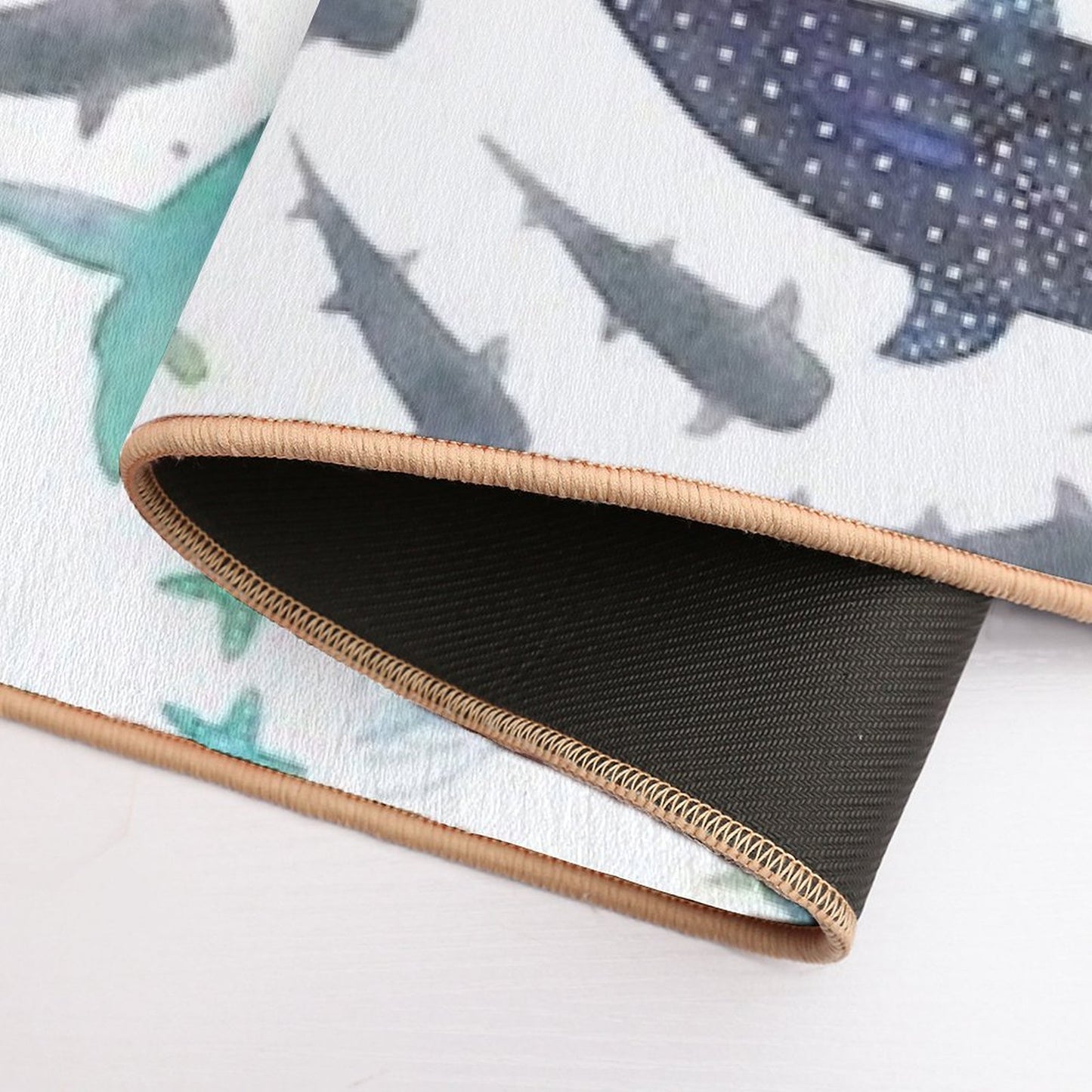 Sharks, Humpback Whales, Orcas & Turtles Ocean Play Print Bath Mat
