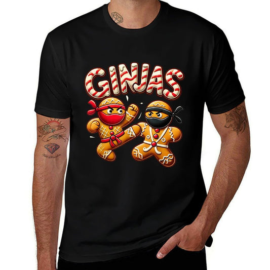 Funny Ginjas Gingerbread Ninjas for Kid Boys Christmas Xmas  Trendy Pattern T-Shirt
