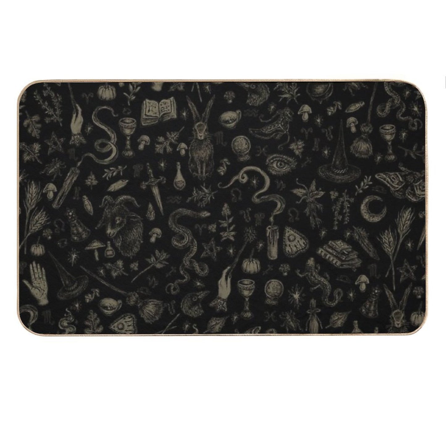 Just Witch Things (black And Beige) Bath Mat