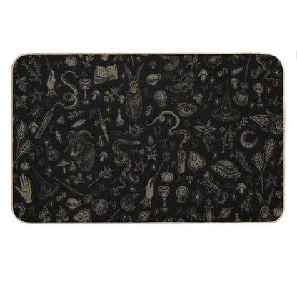 Just Witch Things (black And Beige) Bath Mat