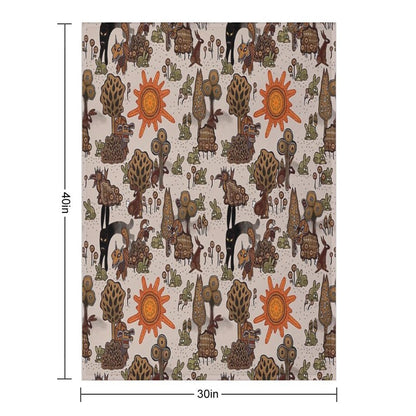 In The Beginning of The World - Watership Down Pattern Throw Blanket