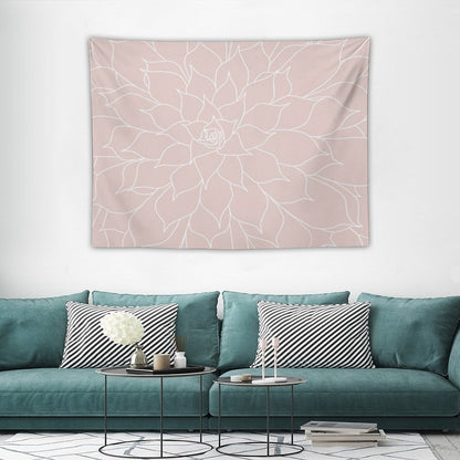 Blush Pink Succulent Tapestry
