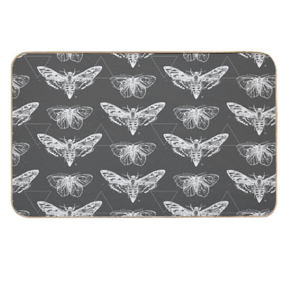 Geometric Moths - Inverted  Easy To Clean Bath Mat