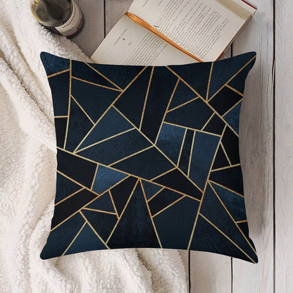 Navy Stone Linen Throw Pillow Cover