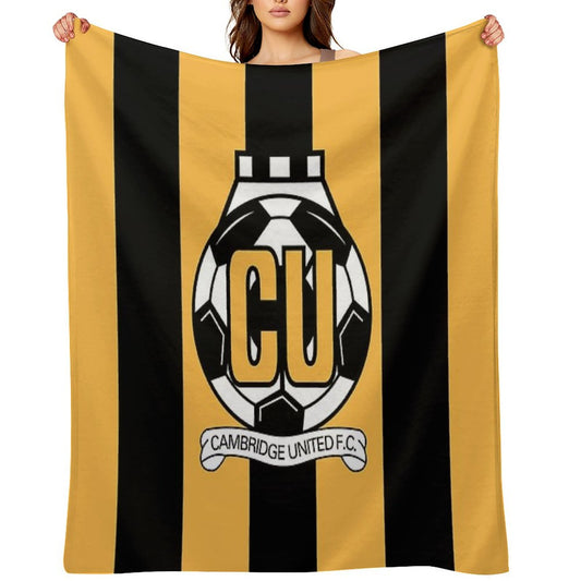 Cambridge United FC Logo - Stripes Throw Blanket