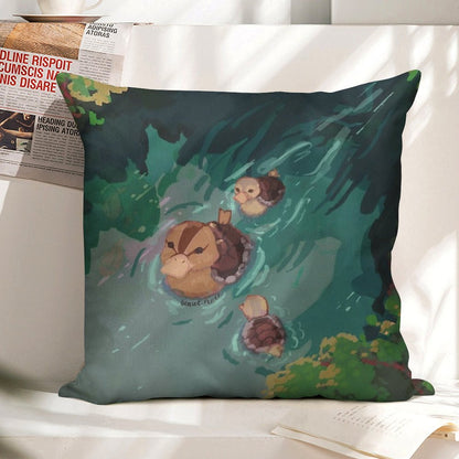 Turtle Duck Pond Avatar The Last Airbender Linen Throw Pillow Cover