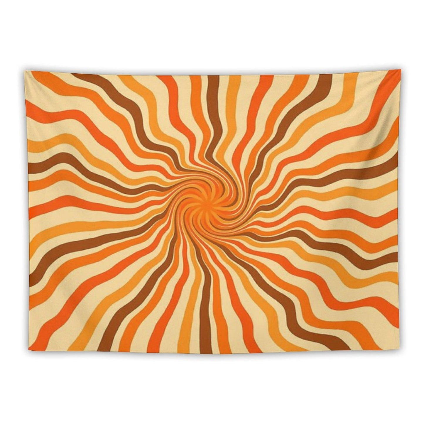 Retro 70s Hippies Swirl Twist  Old School Colors Tapestry