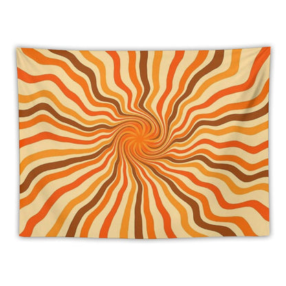 Retro 70s Hippies Swirl Twist  Old School Colors Tapestry