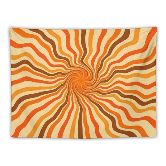 Retro 70s Hippies Swirl Twist  Old School Colors Tapestry
