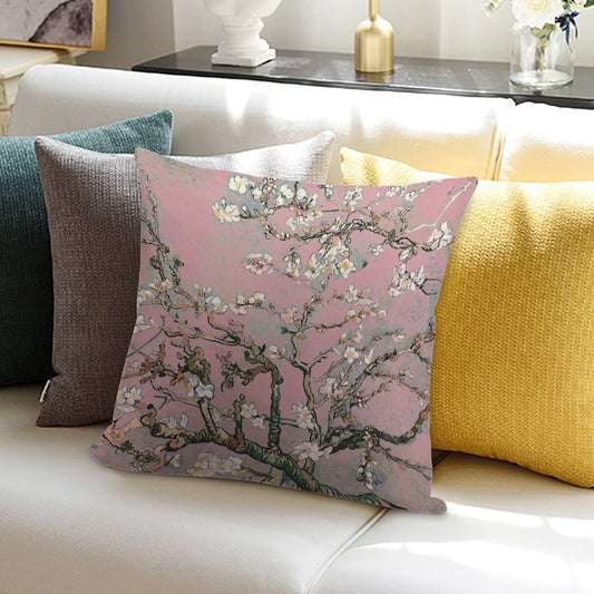 Almond Blossom - Vincent Van Gogh (pink Pastel) Soft Luxury Feel Throw Pillow