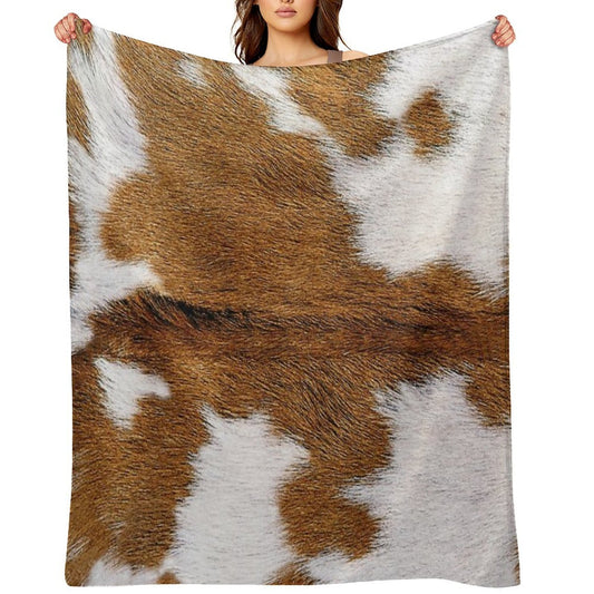 Cow Hide Brown & White Throw Blanket