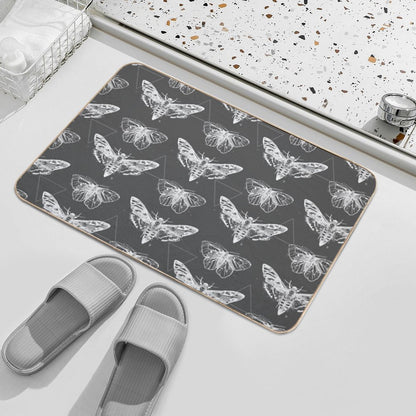 Geometric Moths - Inverted  Easy To Clean Bath Mat