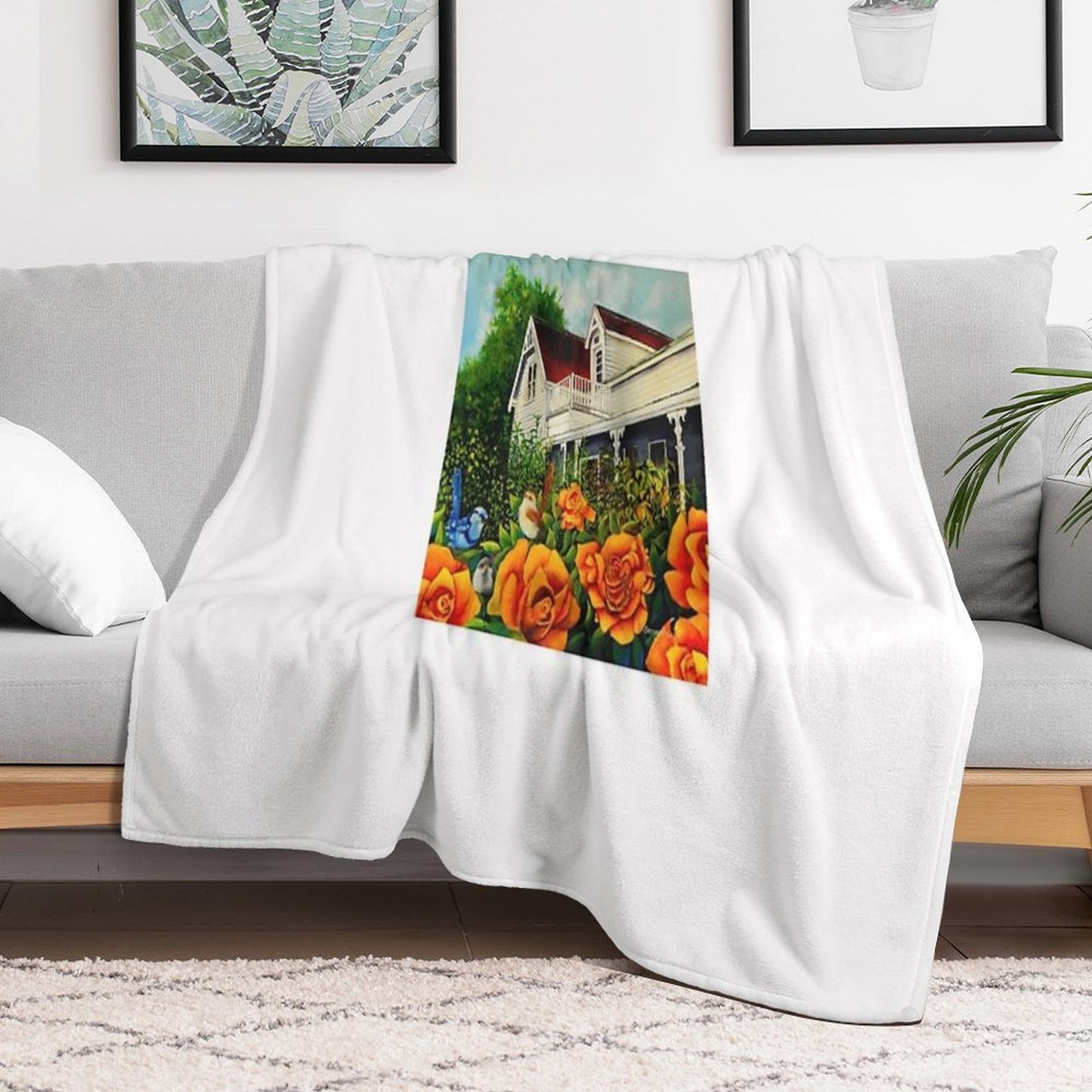 The Rose Gardens. Franklin Tasmania Throw Blanket