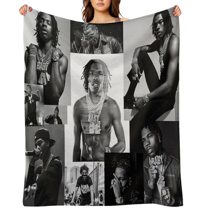 Lil Baby  B&W Collage Throw Blanket