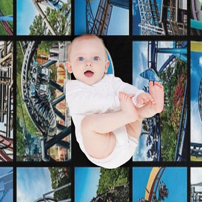 This Is How I Roll Roller Coaster Collage Throw Blanket