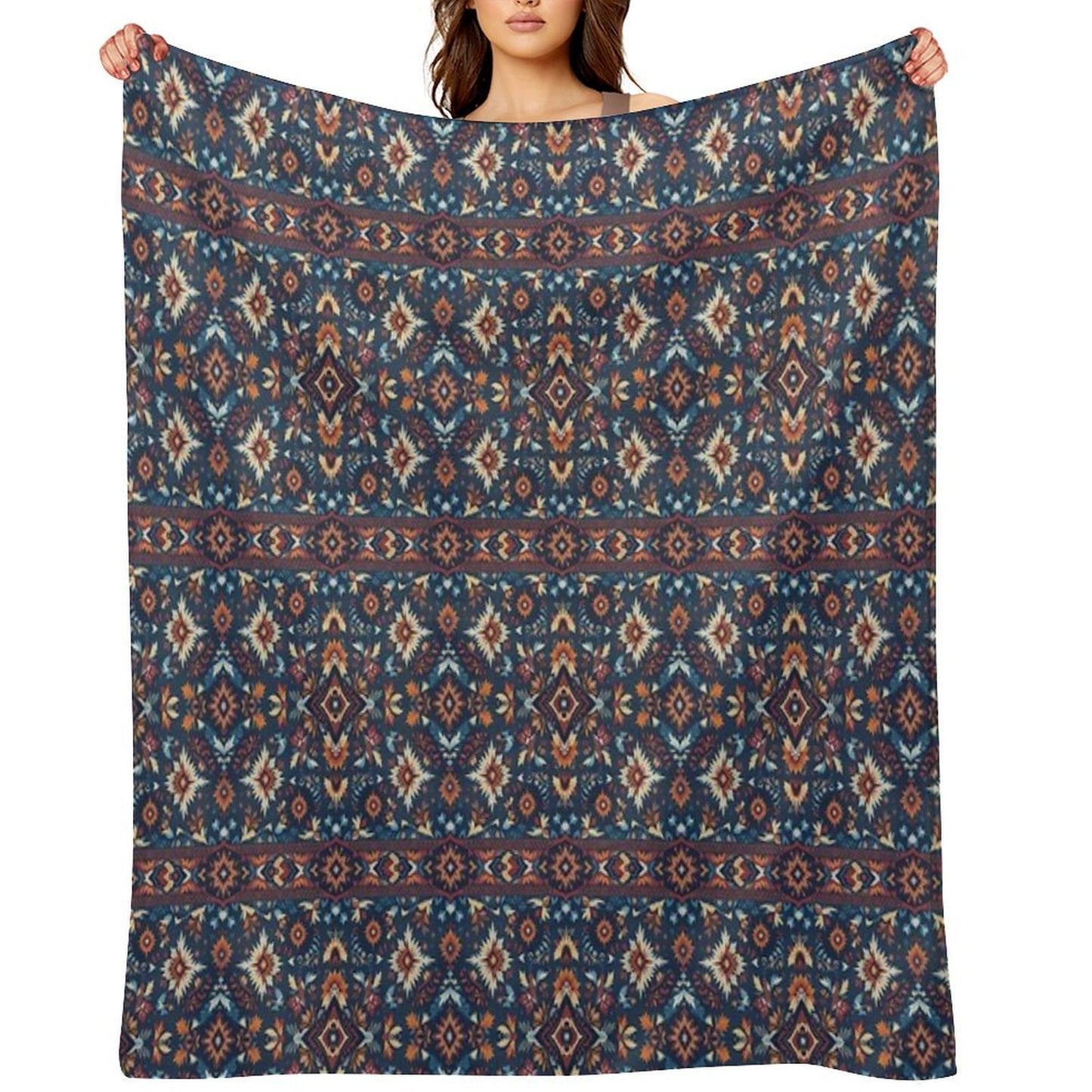 American Indian Fabric Throw Blanket