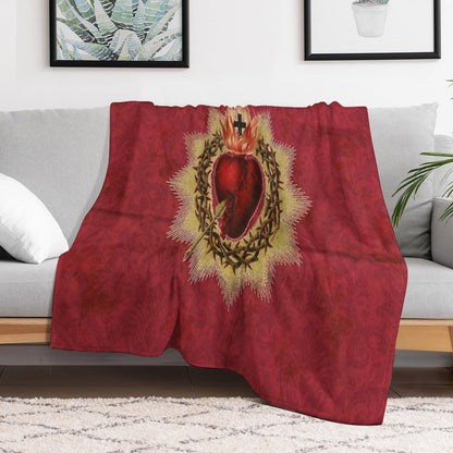 Stop, Sacred Heart Throw Blanket