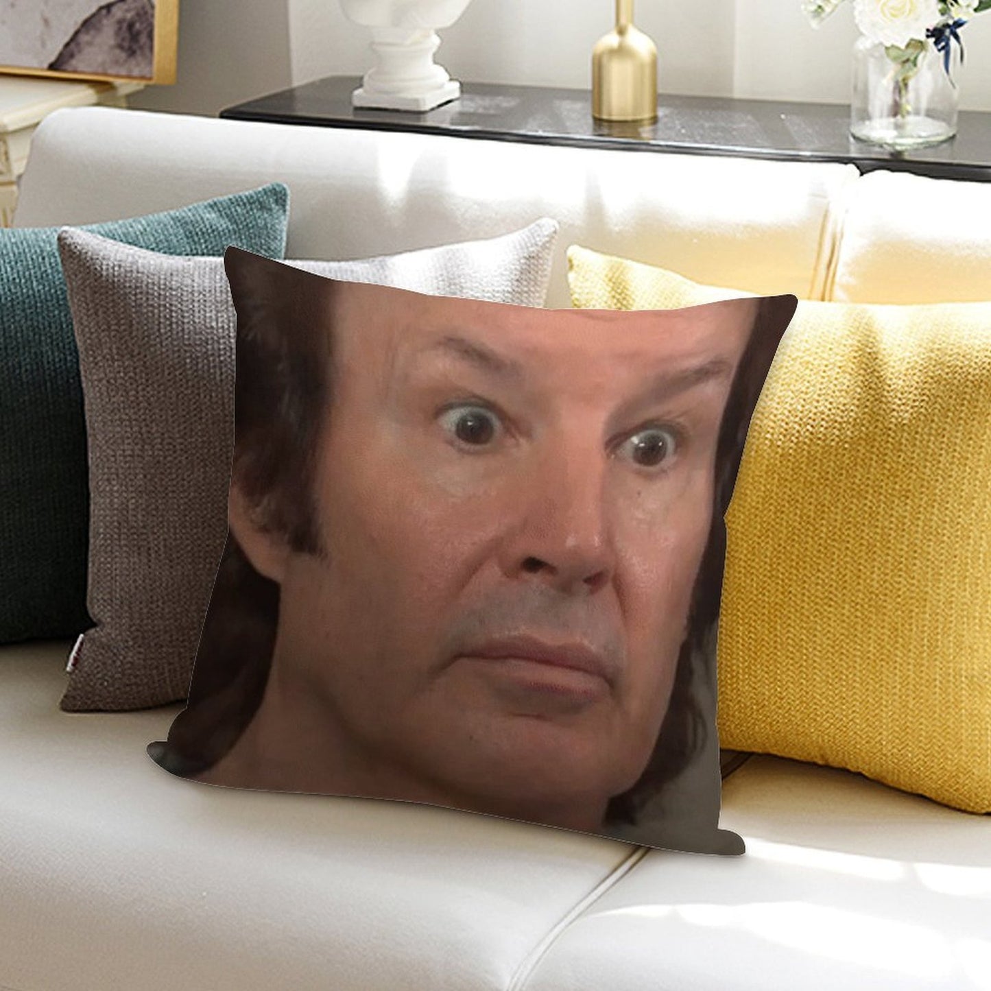 ASTONISHED BREEN - NEIL BREEN - Breen's Corrupt Merchandise - Funny Sticker Funny T-shirt Soft Easy Maintenance Throw Pillow