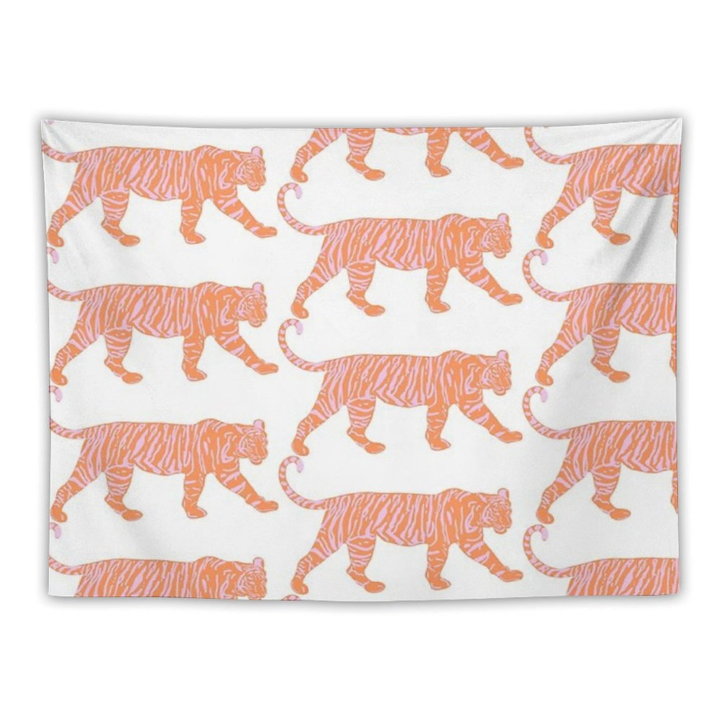 Orange And Pink Tiger Tapestry