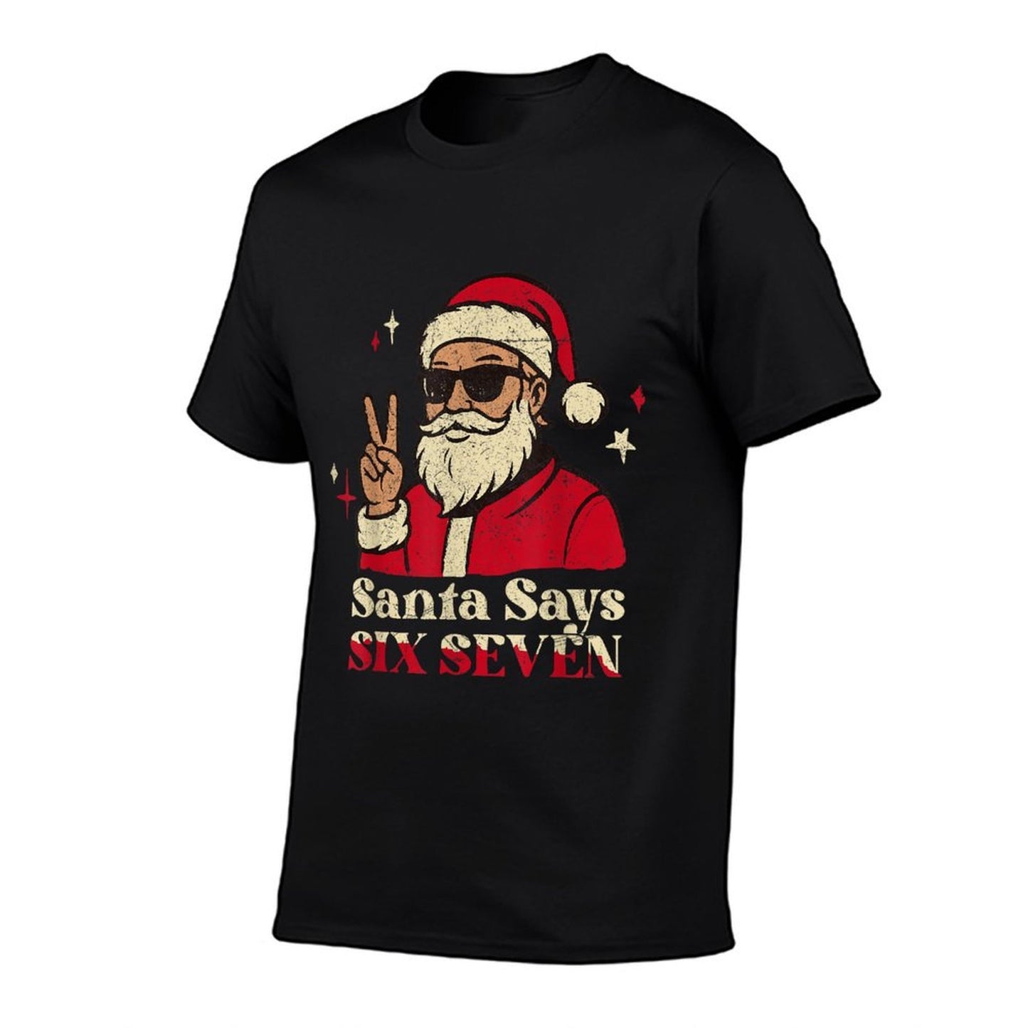 Funny Santa Says Six Seven 67 Meme Christmas Holiday 6 7  Oversized Silhouette T-Shirt