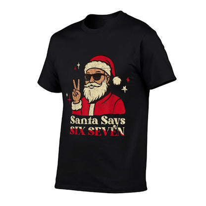 Funny Santa Says Six Seven 67 Meme Christmas Holiday 6 7  Oversized Silhouette T-Shirt