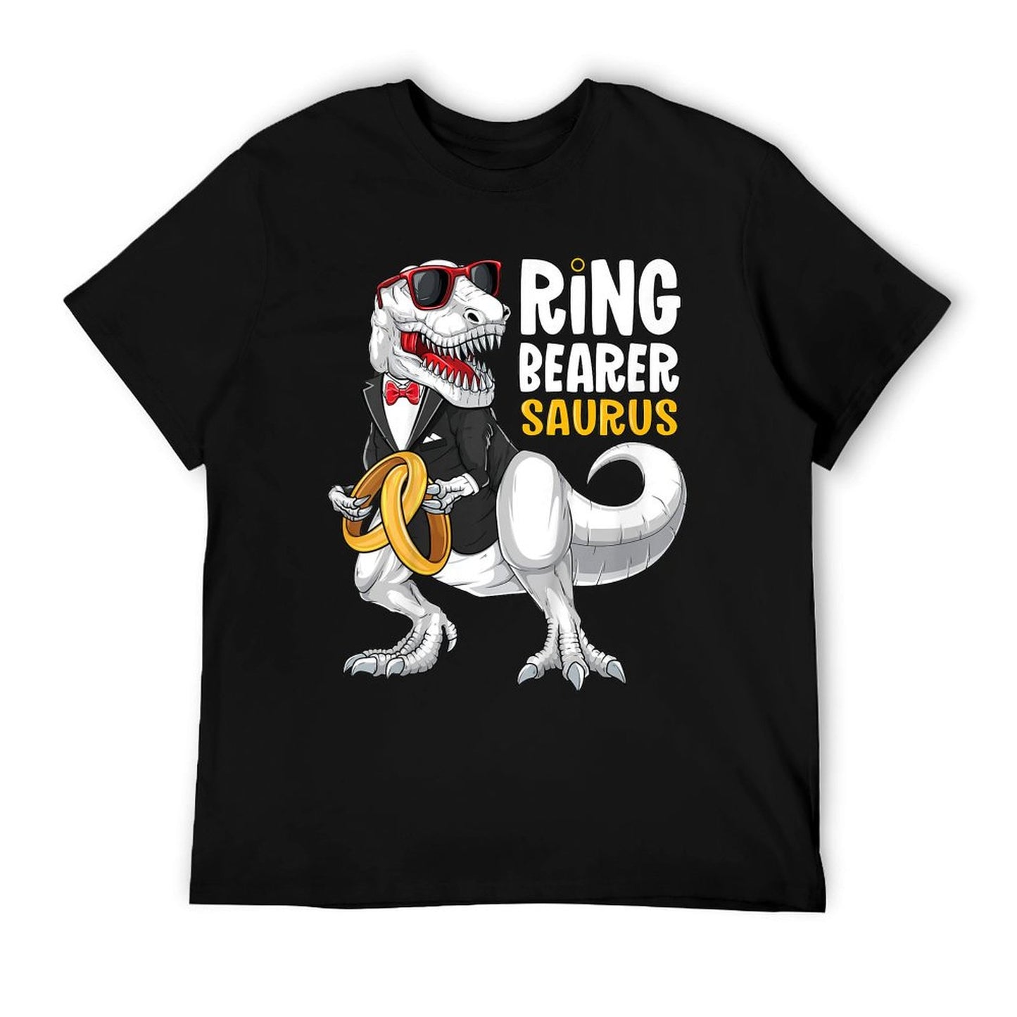 Kids Ring Bearer Saurus Shirt Tux T Rex Wedding Boys Ring Bearer T-Shirt